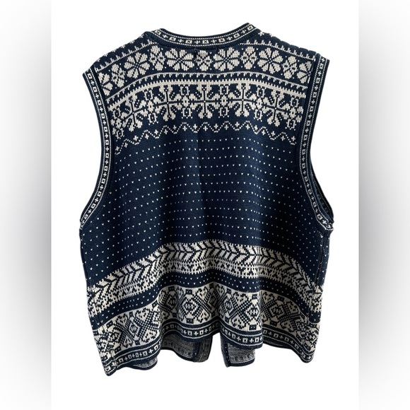 Vintage blue and white button down sweater vest - Picture 3 of 3